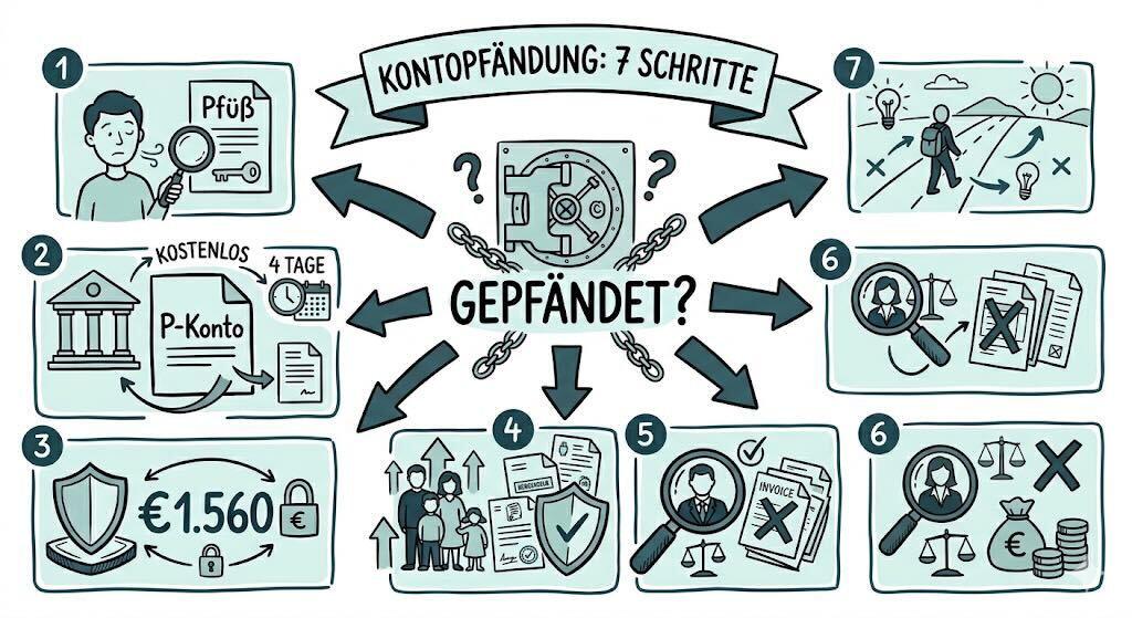 Konto gepfändet – was tun? Die 7 Sofort-Schritte bei Kontopfändung